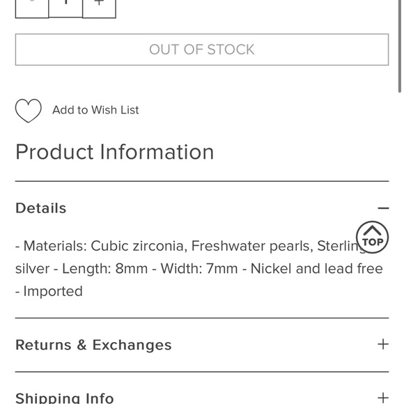 NWT Francesca’s Aluna Cubic Zirconia Moon Freshwater Pearl Stud Earrings - Picture 3 of 3